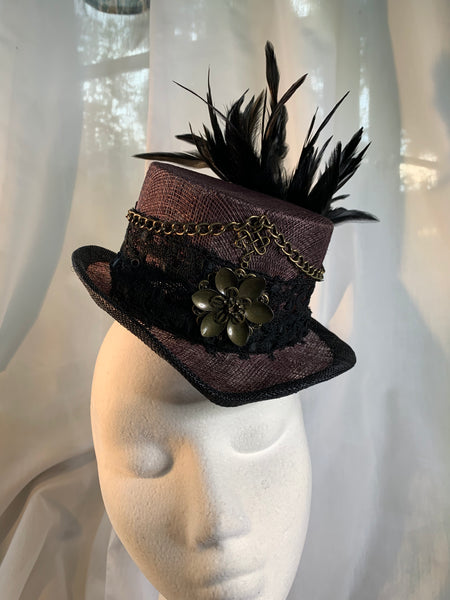 Iona - steampunk mini top hat fascinator