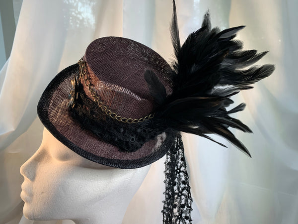 Iona - steampunk mini top hat fascinator