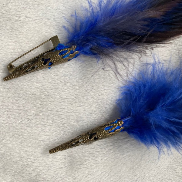 Feather brooches (Boutonnieres) - bronze