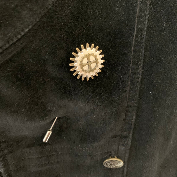 Steampunk metal cog lapel pins
