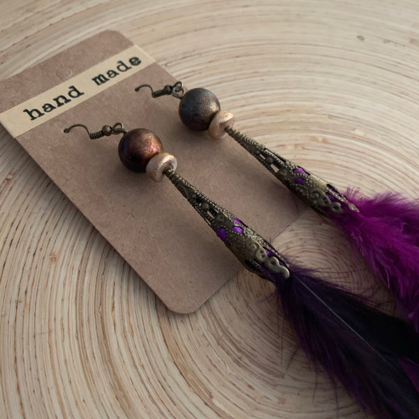 Feather earrings (long)