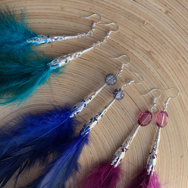 Feather earrings (long)