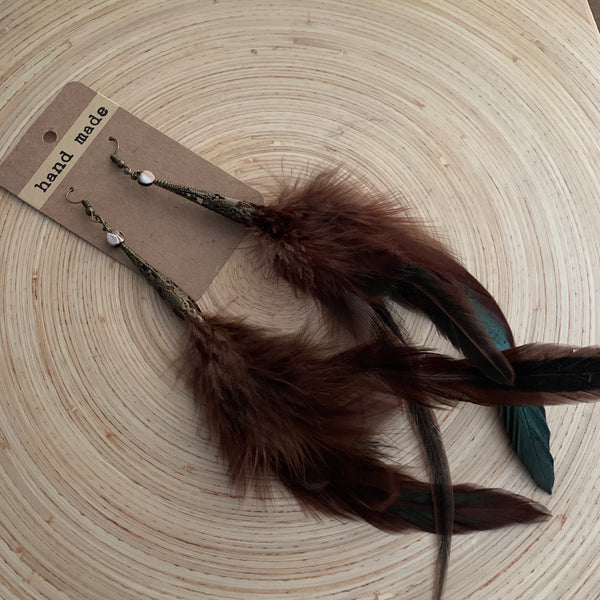 Feather earrings (long)