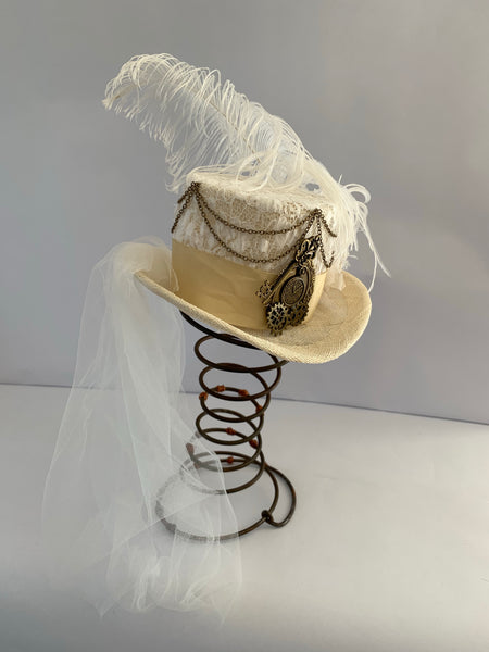 Iona - steampunk mini top hat fascinator