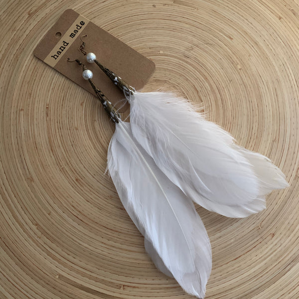 Feather earrings (long)