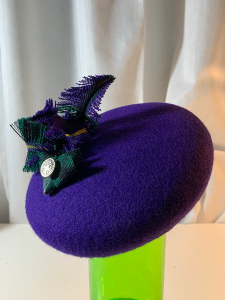 Sorcha - Purple wool button hat