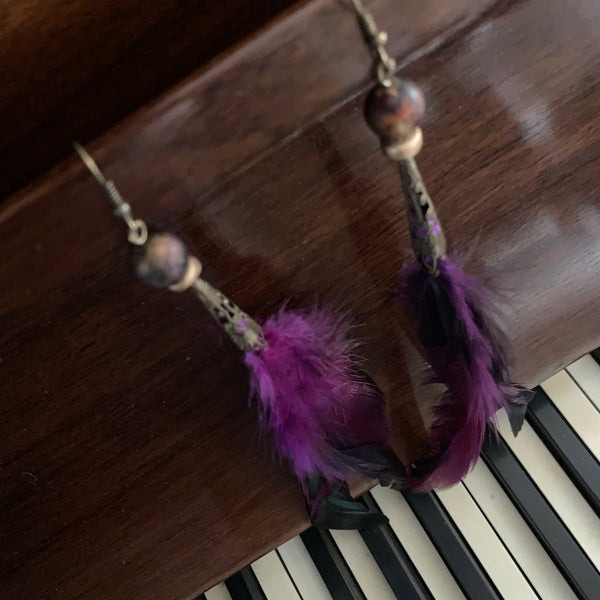 Feather earrings (long)
