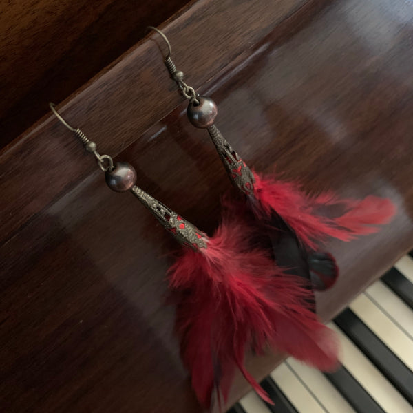 Feather earrings (long)
