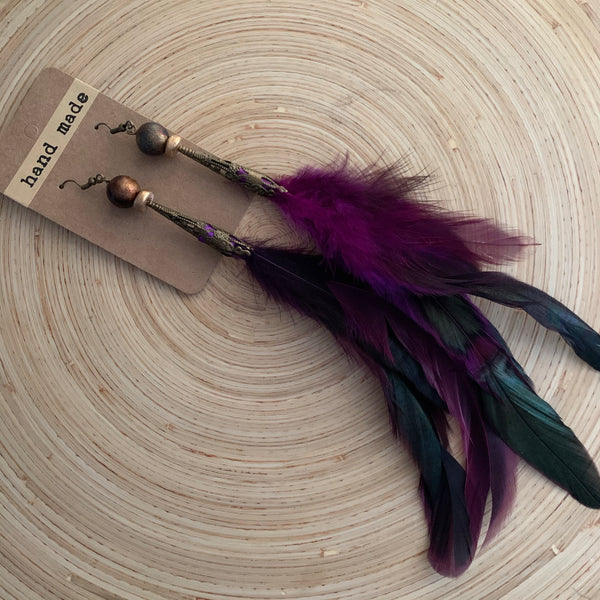 Feather earrings (long)