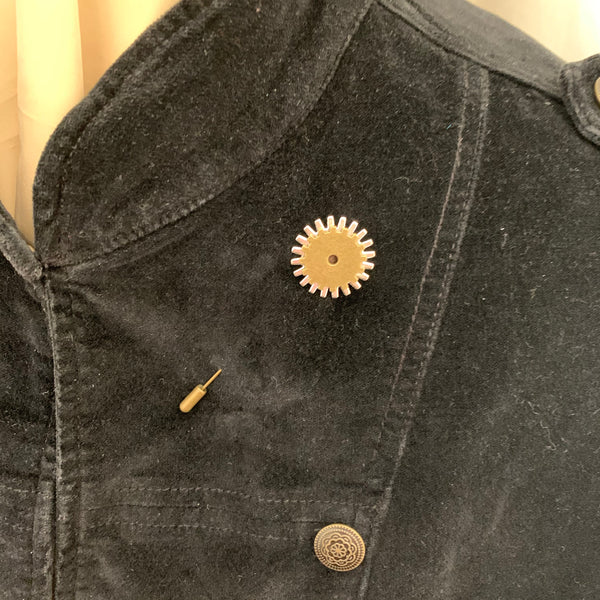 Steampunk metal cog lapel pins