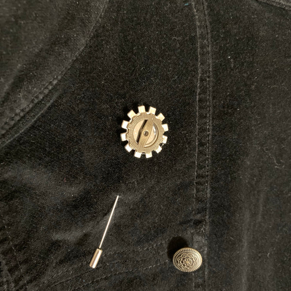 Steampunk metal cog lapel pins