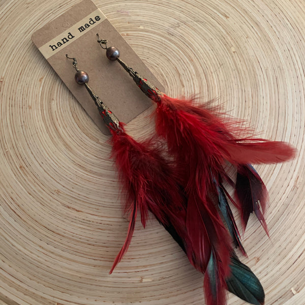 Feather earrings (long)
