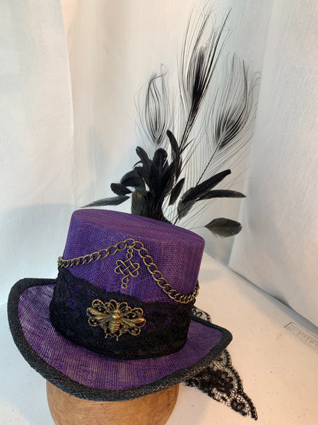 Iona - steampunk mini top hat fascinator