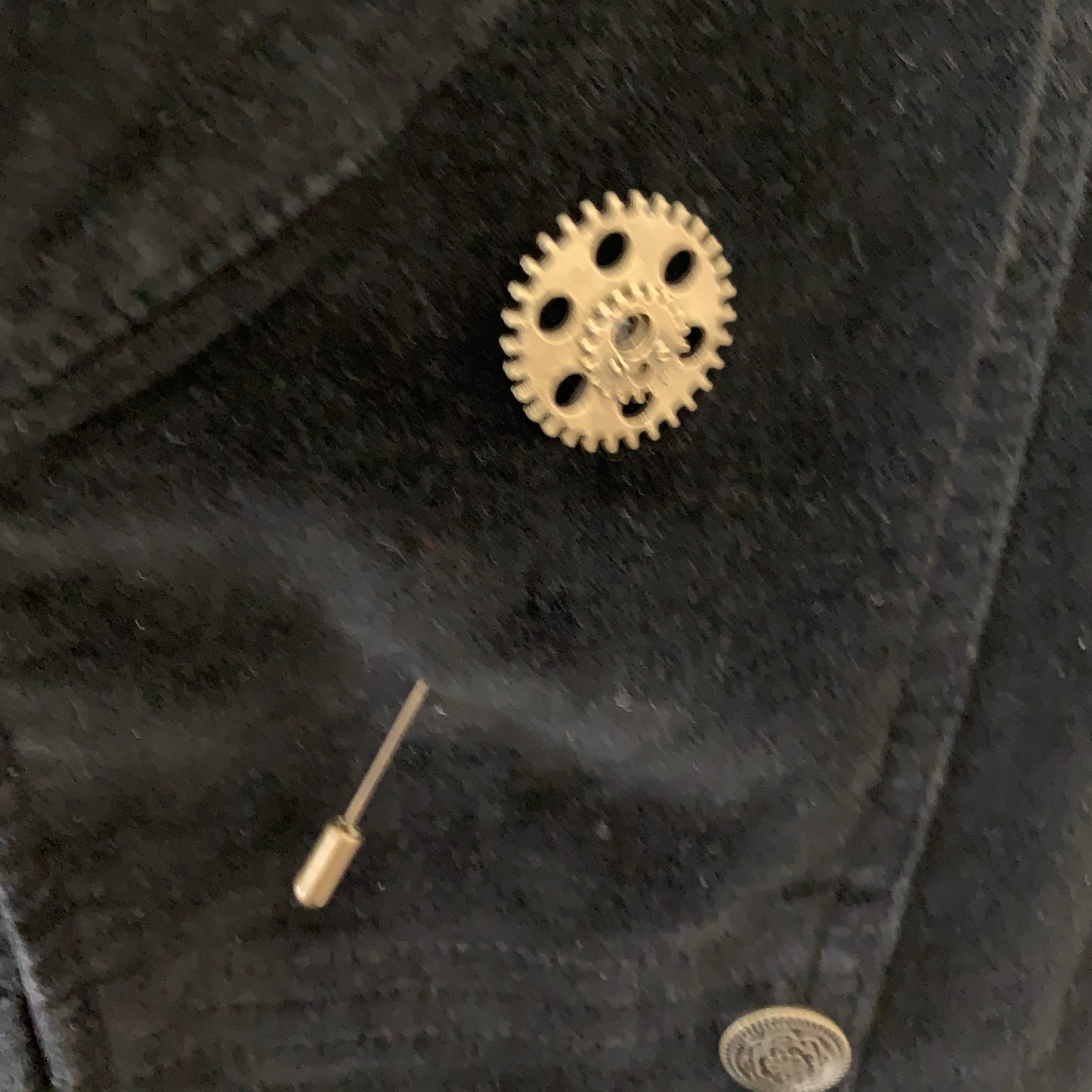 Steampunk metal cog lapel pins