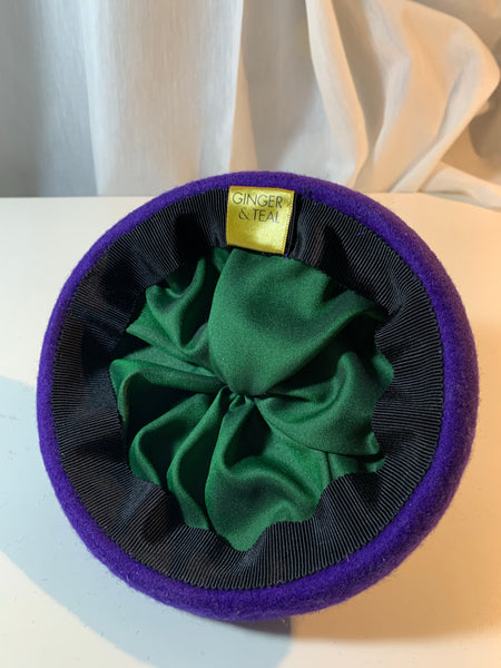 Sorcha - Purple wool button hat