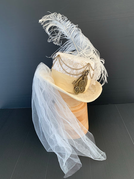Iona - steampunk mini top hat Bridal fascinator
