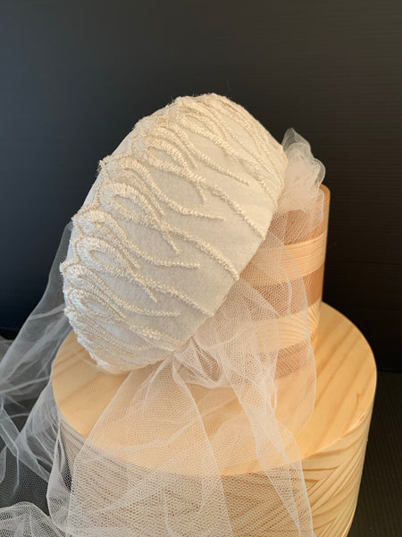 Erin - cream bridal halo style headdress